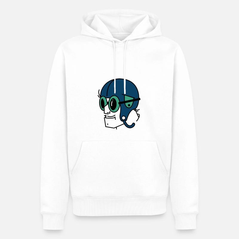 Herr Pilot - Männer Premium Bio Hoodie - Weiß