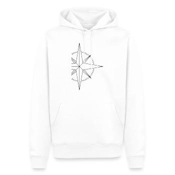 Simple Kompass - Männer Premium Bio Hoodie - Weiß - Vorne - Nico (187cm)