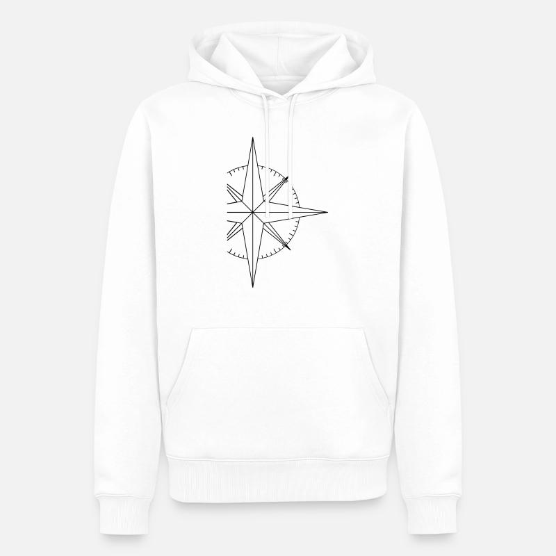 Simple Kompass - Männer Premium Bio Hoodie - Weiß
