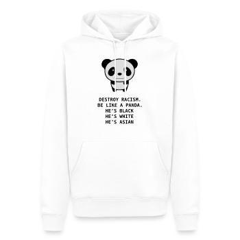 destroy racism panda - Men’s Premium Organic Hoodie - white - Front - Nico (187cm)