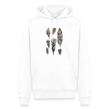 federn - Männer Premium Bio Hoodie - Weiß - Vorne - Nico (187cm)