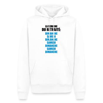 la semaine du retraité - Sweat à capuche Premium bio Homme - blanc - Devant - Nico (187cm)