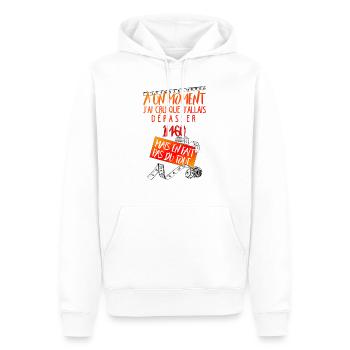 1m60 - Sweat à capuche Premium bio Homme - blanc - Devant - Nico (187cm)