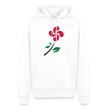 Fleur Basque - Sweat à capuche Premium bio Homme - blanc - Devant - Nico (187cm)