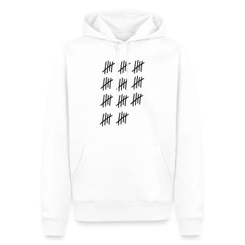 55 strokes / / 55 times / / Birthday / / gift - Men’s Premium Organic Hoodie - white - Front - Nico (187cm)