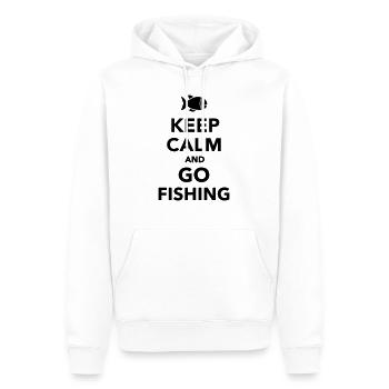 Keep calm and go fishing - Men’s Premium Organic Hoodie - white - Front - Nico (187cm)