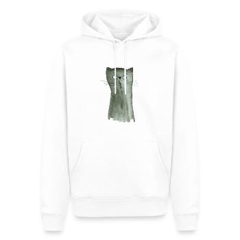 Chaton gris - Sweat à capuche Premium bio Homme - blanc - Devant - Nico (187cm)