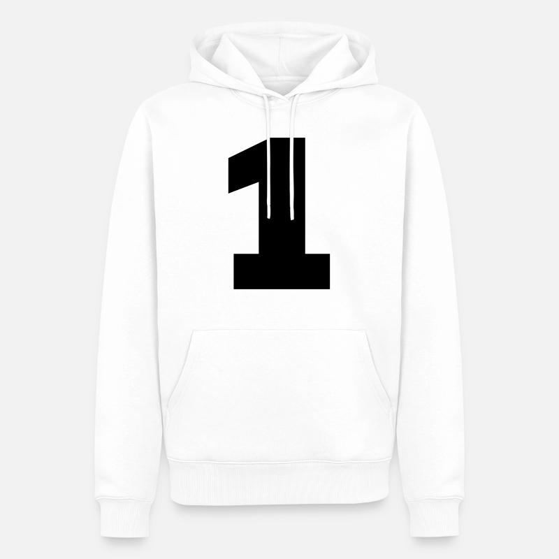 1 - Männer Premium Bio Hoodie - Weiß