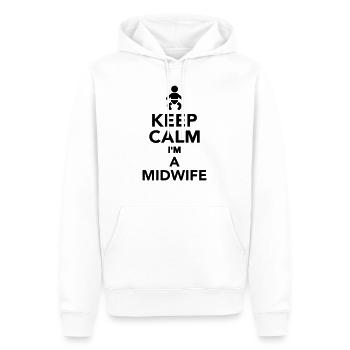 Keep calm I'm a Midwife - Sweat à capuche Premium bio Homme - blanc - Devant - Nico (187cm)