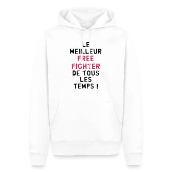 Free Fight / MMA / Free-Fight / UFC / Fighter - Sweat à capuche Premium bio Homme - blanc - Devant - Nico (187cm)