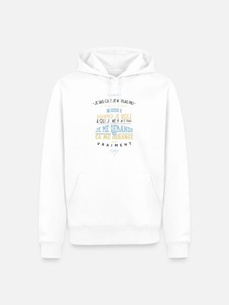 Citations made in Belgique - Sweat à capuche Premium bio Homme - blanc