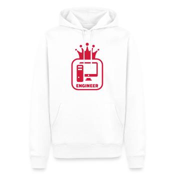 informatique / informaticien / ordinateur / geek - Sweat à capuche Premium bio Homme - blanc - Devant - Nico (187cm)