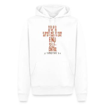 Famille de vêtements confessionnels et de vêtements chrétiens - Sweat à capuche Premium bio Homme - blanc - Devant - Nico (187cm)