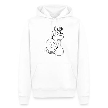 Détective drôle d'escargot - Sweat à capuche Premium bio Homme - blanc - Devant - Nico (187cm)