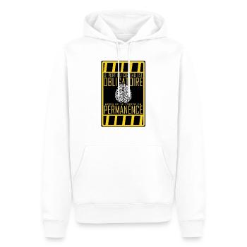 port cerveau obligatoire cervelle humour citation - Sweat à capuche Premium bio Homme - blanc - Devant - Nico (187cm)