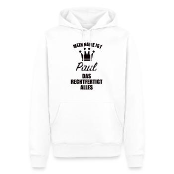 Paul Name Vorname Geschenk - Männer Premium Bio Hoodie - Weiß - Vorne - Nico (187cm)