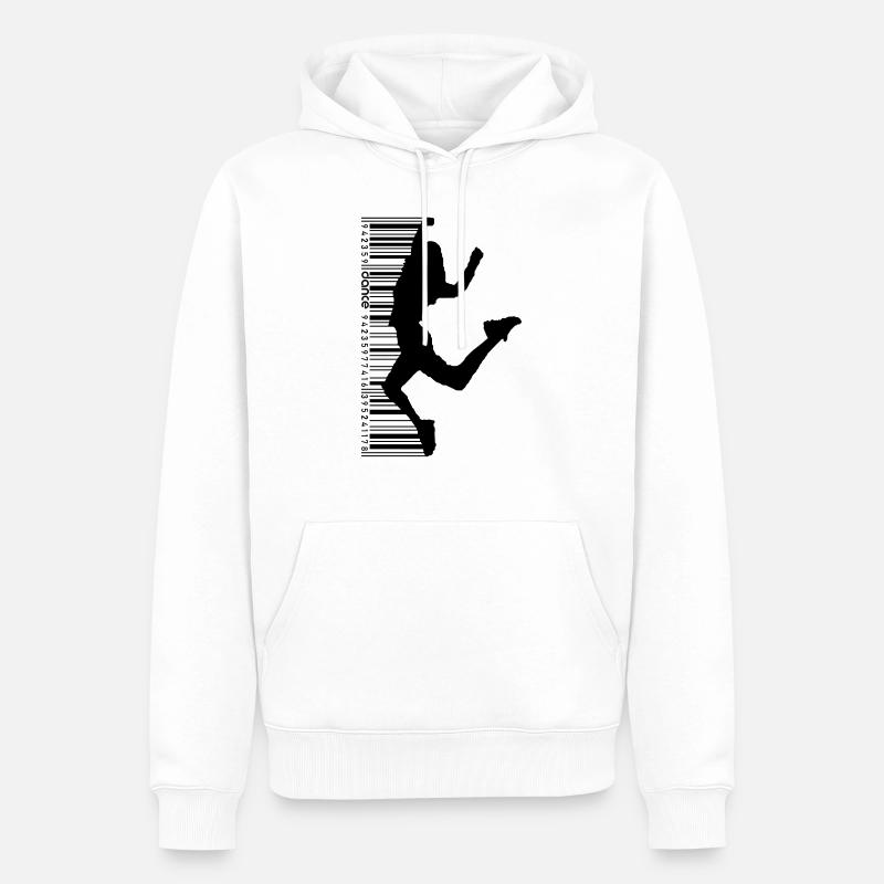 Tänzerin im QR-Code Style (2) - Männer Premium Bio Hoodie - Weiß