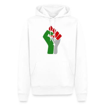 la Palestine libre - Sweat à capuche Premium bio Homme - blanc - Devant - Nico (187cm)