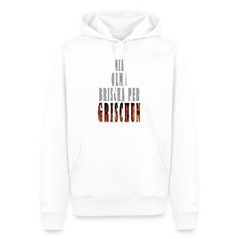 GRISCHUN - Männer Premium Bio Hoodie - Weiß - Vorne - Nico (187cm)