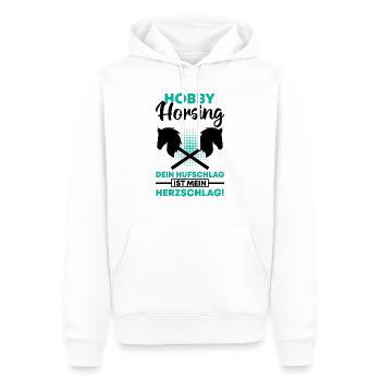 Hobby Horse Dein Hufschlag Ist Mein Herzschlag Ste - Männer Premium Bio Hoodie - Weiß - Vorne - Nico (187cm)