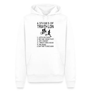 Triathlon Natation Bike Run - Sweat à capuche Premium bio Homme - blanc - Devant - Nico (187cm)