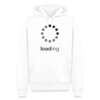 Please wait, I'm still Loading... - Männer Premium Bio Hoodie - Weiß - Vorne - Nico (187cm)