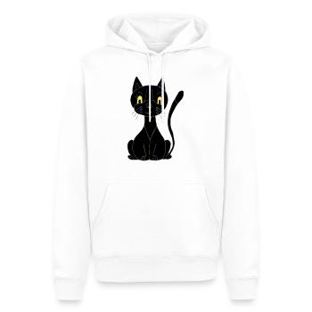 Chat - Sweat à capuche Premium bio Homme - blanc - Devant - Nico (187cm)