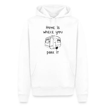 camping caravane mode de vie amour amour - Sweat à capuche Premium bio Homme - blanc - Devant - Nico (187cm)