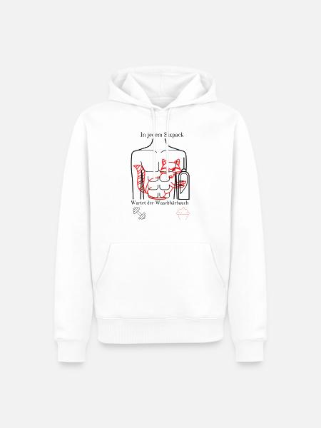 In jedem Sixpack wartet der Waschbärbauch - Männer Premium Bio Hoodie - Weiß