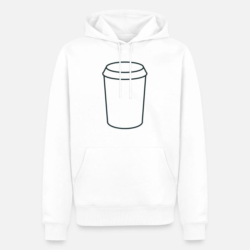 Einfache Kaffeetasse - Männer Premium Bio Hoodie - Weiß
