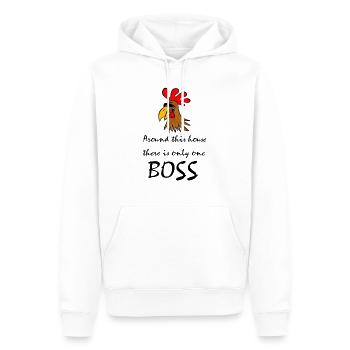 Patron - Sweat à capuche Premium bio Homme - blanc - Devant - Nico (187cm)