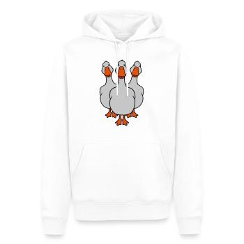 Équipe mignonne oies équipage - Sweat à capuche Premium bio Homme - blanc - Devant - Nico (187cm)