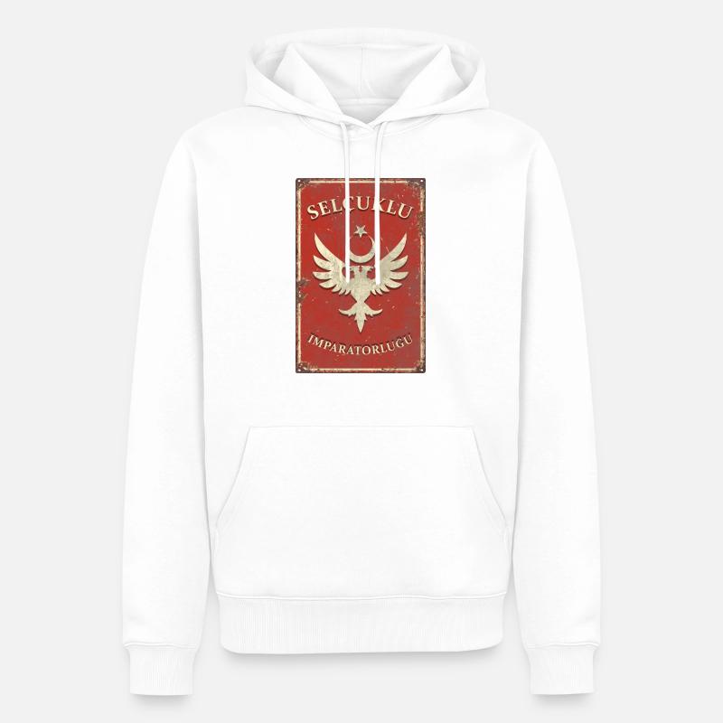 Selçuklu - Sweat à capuche Premium bio Homme - blanc