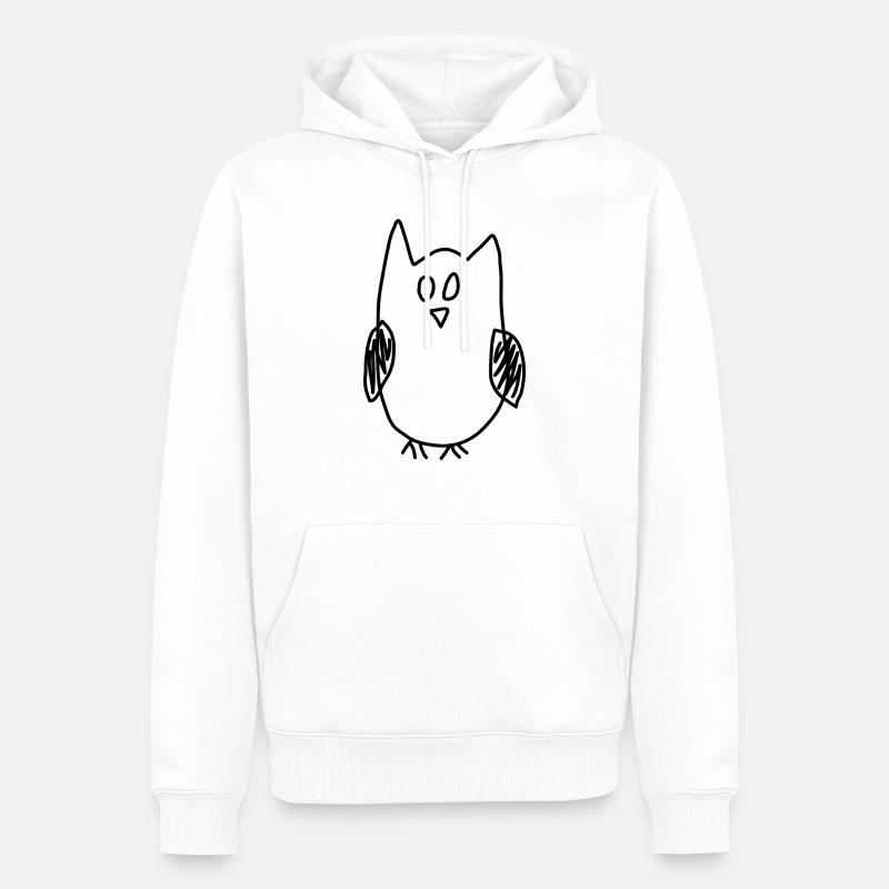 Eule - Männer Premium Bio Hoodie - Weiß