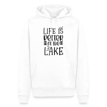 4 life is better at the lake - Men’s Premium Organic Hoodie - white - Front - Nico (187cm)