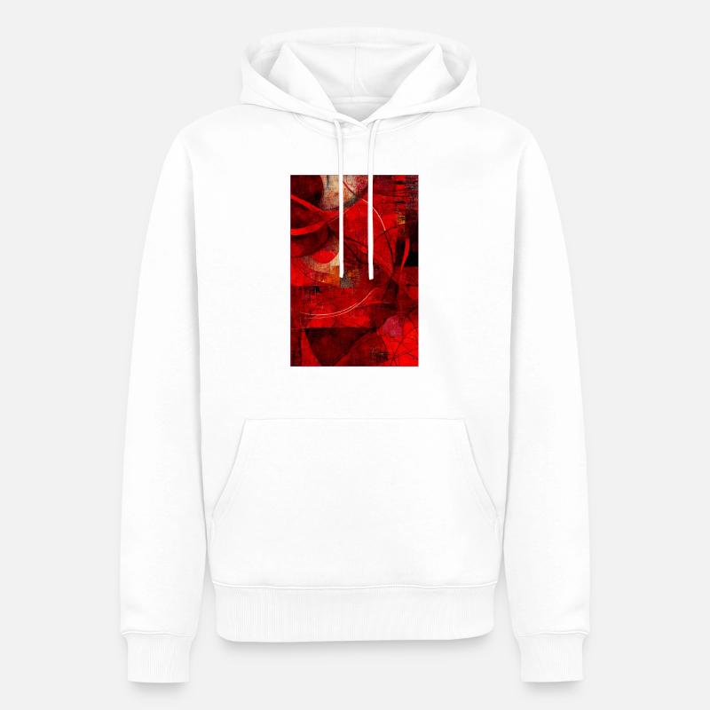 Fabric red pattern abstract - Männer Premium Bio Hoodie - Weiß