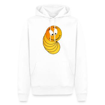 Lustige, gelbe und orangefarbene Raupe - Männer Premium Bio Hoodie - Weiß - Vorne - Nico (187cm)