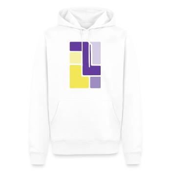 Purple and Yellow - Männer Premium Bio Hoodie - Weiß - Vorne - Nico (187cm)