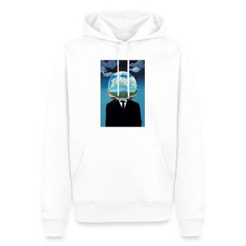 Wir haben es in der Hand - Männer Premium Bio Hoodie - Weiß - Vorne - Nico (187cm)
