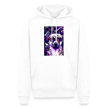 Modern Pop-Art Mops Pug Life - Männer Premium Bio Hoodie - Weiß - Vorne - Nico (187cm)