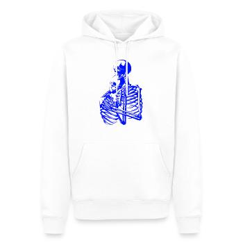 schädel skelett tod halloween horror schwarz tot - Männer Premium Bio Hoodie - Weiß - Vorne - Nico (187cm)