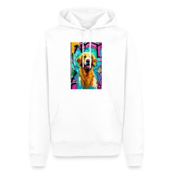 Pop-Art Print, Modern, Golden Retriever - Männer Premium Bio Hoodie - Weiß - Vorne - Nico (187cm)