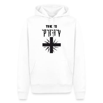 Il est temps de prier - Sweat à capuche Premium bio Homme - blanc - Devant - Nico (187cm)