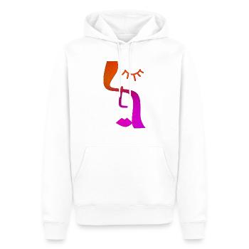 Mode Mignon Vintage Style Trendy 90s Funny Vogue - Sweat à capuche Premium bio Homme - blanc - Devant - Nico (187cm)