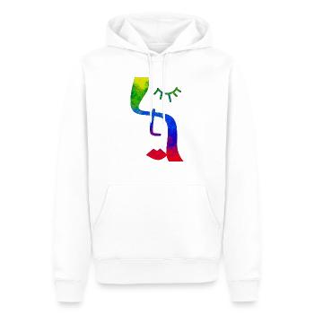 Mode Mignon Vintage Style Trendy 90s Funny Vogue - Sweat à capuche Premium bio Homme - blanc - Devant - Nico (187cm)