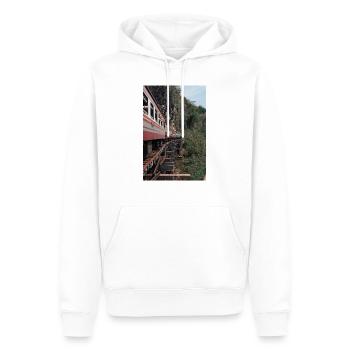 train, train - Sweat à capuche Premium bio Homme - blanc - Devant - Nico (187cm)