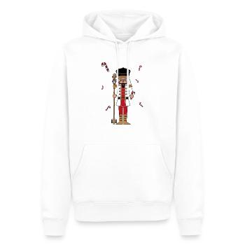 Casse noisette - Sweat à capuche Premium bio Homme - blanc - Devant - Nico (187cm)