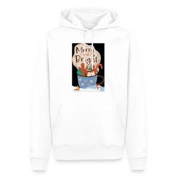 Ein frohes und strahlendes Weihnachtsfest - Männer Premium Bio Hoodie - Weiß - Vorne - Nico (187cm)