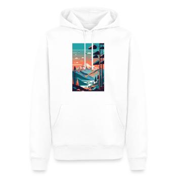 Alpine Elegance: Minimalist Beauty of the Mountain - Men’s Premium Organic Hoodie - white - Front - Nico (187cm)
