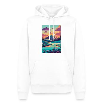 L’élégance alpine : la beauté minimaliste de la montagne - Sweat à capuche Premium bio Homme - blanc - Devant - Nico (187cm)